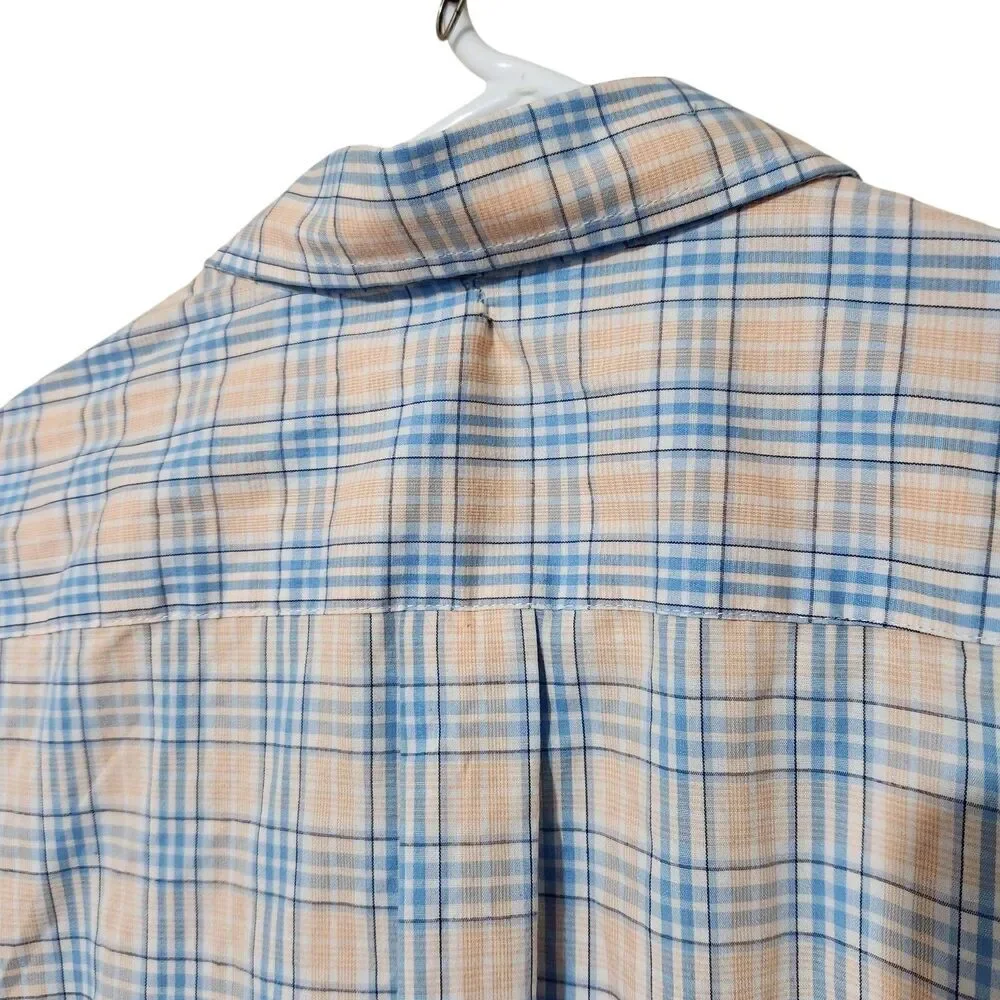 Izod Mens Shirt Size Large Plaid Button Down Stretch